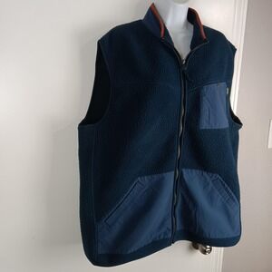Howler Bros Vest Mens 2XL Blue Fleece Full Zip Sherpa Chest Pocket Outdoors